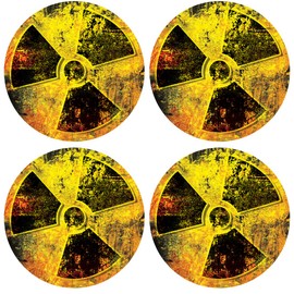 GRUNGE Radiation Circle Hard Hat Stickers 4 Pack #HH007
