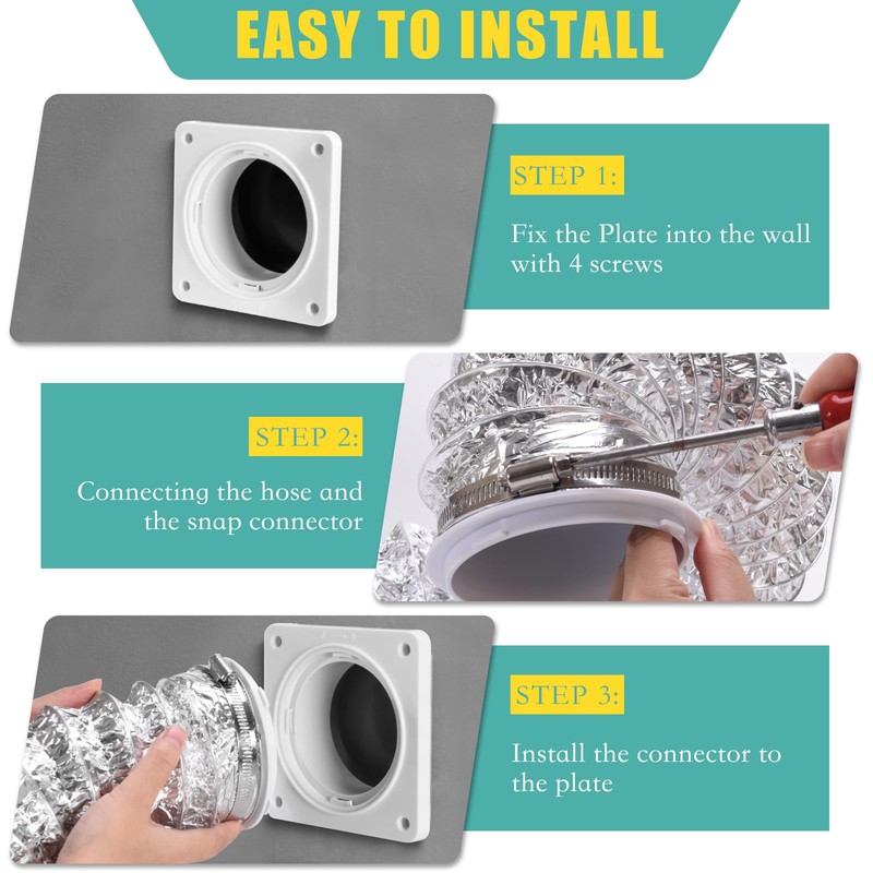 VIWINVELA Dryer Vent Hose Connector Kit - Dryer Vent Wall
