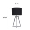Simple Designs LT1069-GYB Interlocked Triangular Wood Fabric Shade Table Lamp,