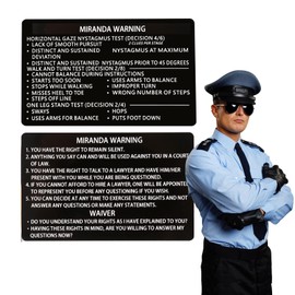 Velinpun 3 PCS Metal Miranda Warning Card, Juvenile Miranda Rights Card Metal Laser Engraved Insert (Black)