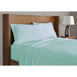 Royale Linens Soft Tees Cotton Modal Jersey Knit Sheet Set, Full, Aqua