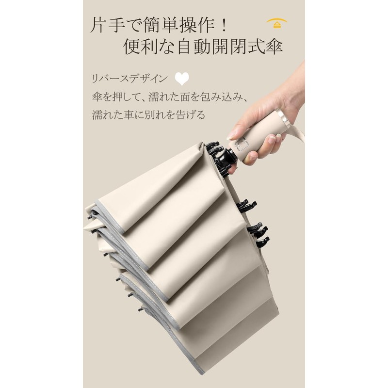 Reverse Folding Umbrella, Folding Umbrella, Automatic Opening/Closing, UV Protection, UPF