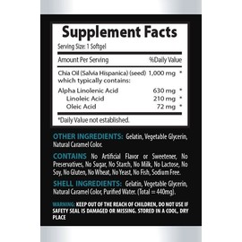 PRIVATE LABEL Vegan health oil - CHIA SEED OIL - Fatty acid supplement 3 Bottles 180Caps