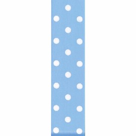 Offray, Blue Grosgrain Polka Dot Craft Ribbon, 1 1/2-Inch x 9-Feet