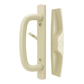 Veranda Sliding Glass Door Handle Set, Tan, Non-Keyed, 3-15/16” Screw Holes