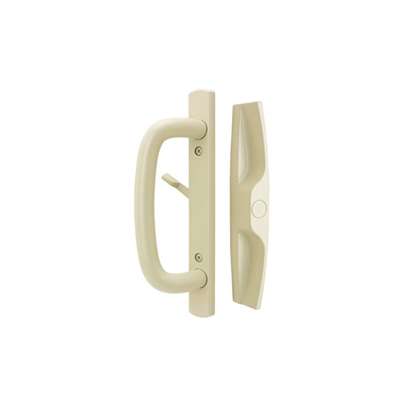 Veranda Sliding Glass Door Handle Set, Tan, Non-Keyed, 3-15/16” Screw