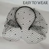 Black Veil for Woman 1920s Fascinator Mesh Veil Headband Women