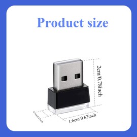 WINUERK 4PCS USB LED Car Interior Atmosphere Lamp, Plug-in USB Decor Night Light, Portable Auto Ambient Lighting Kit, Universal Car Interior Accessories LED Night Light for Most Cars (Green)