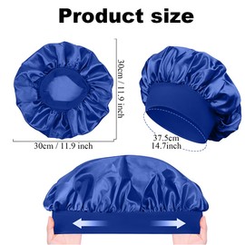 DDKY Pack of 3 Satin Hair Caps, Sleep Cap, Satin Bonnet, Night Sleep Hat, Adjustable Sleeping Cap, Headwear, Soft Silk Headband, with Elastic Band, beige