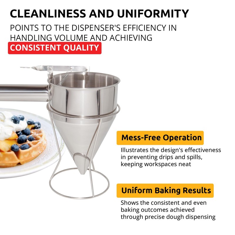 ALDKitchen Batter Dispenser | Funnel Dough Dispenser with Stand |