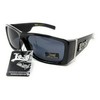 LOCS Hardcore Shades Sunglasses, Black Frame with Dark Lenses, Polycarbonate
