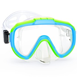 Zeligerstar Kids Snorkel Mask, 180° Panoramic View Diving Mask, Anti-Fog Swimming Mask with UV Protection Lens, Anti-Leak Kids Swimming Goggles for Boys Girls Youth 6-14