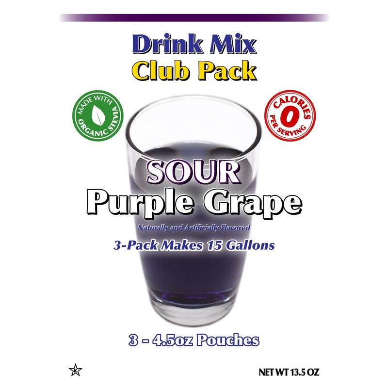 GramZero Sour Purple Grape Zero Calorie Sugar Free Drink Mix,