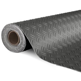 TUFFIOM TUFFIOM 7.5 x 17 FT Garage Floor Mat, Thickened Diamond Plate PVC Garage Mats Flooring Roll for Under Car, Garage Car Parking Mats for Compact SUVs, Sports Car