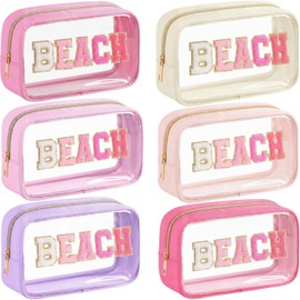 Cosmetic Bag Organizer Travel, Compact Lightweight Accessory for Travel and Daily Use - Kacctyen 6 Clear Beach Makeup