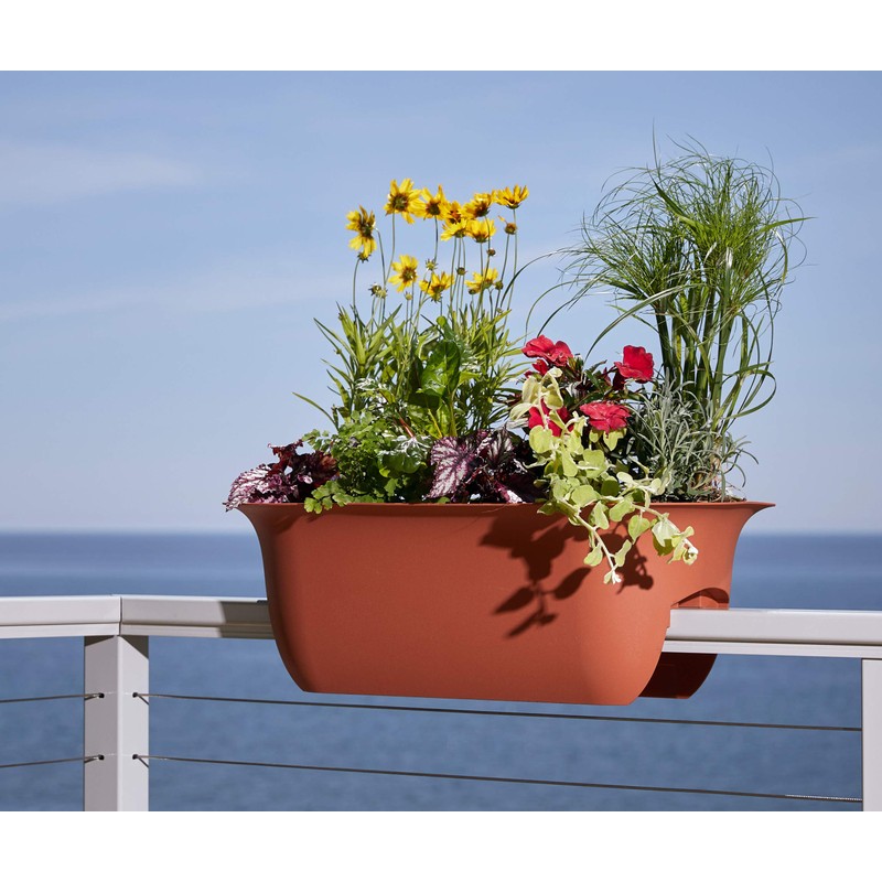 Bloem Modica Deck Rail Planter 24" Terra Cotta (MR2446)