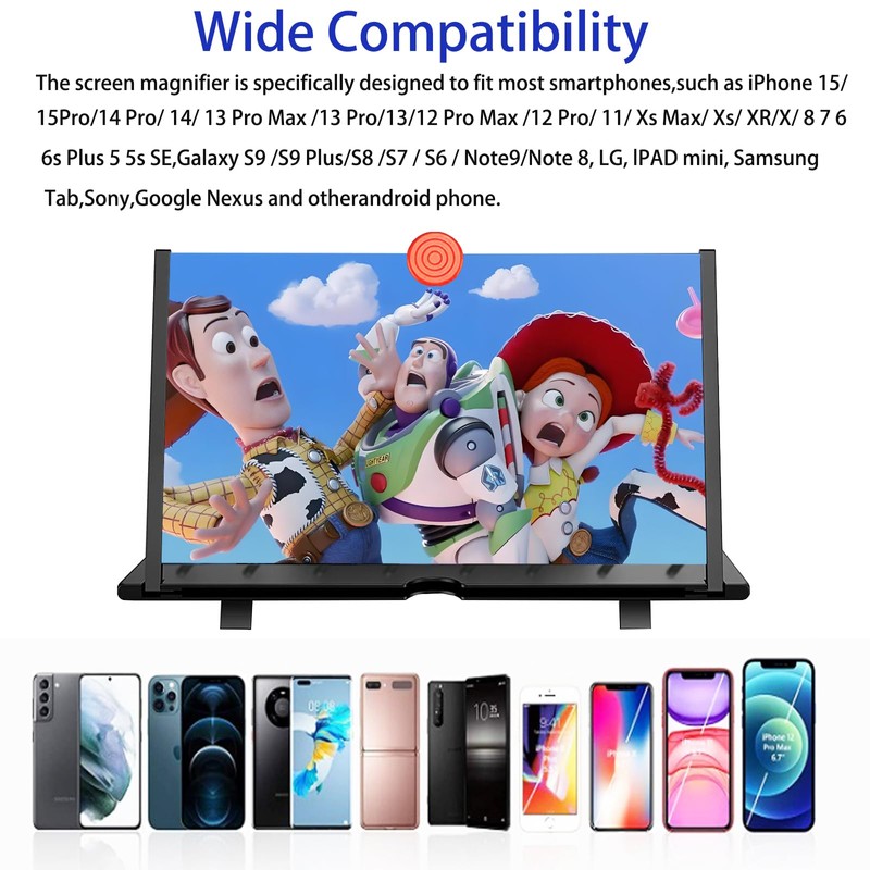 20" Screen Magnifier for Cell Phone, Mobile Phone 3D HD