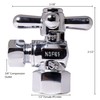 Westbrass D103BX-2-62 1/4-Turn Cross Handle Angle Stop Shut Off Valve,
