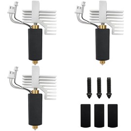 TMYPN 3 PCS 0.6mm CC2 Hotend Print Head Extruder- for Elegoo Centauri Carbon 2, with 3 PCS 0.6mm Hardened Steel Nozzle+3 PCS Silicone Cover Cases
