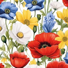 IHR Ideal Home Range Cocktail Napkins Disposable 3-Ply Paper Party Napkin Pack, 5" x 5", Summer Blossoms, 20-Count