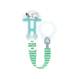 MAM Broche Clip It! & Cover S182 Pacifier Brooch and Pacifier Case, Adjustable Length Pacifier Holder, Pacifier Clip for All Types of Dummies, 0 Months, Blue