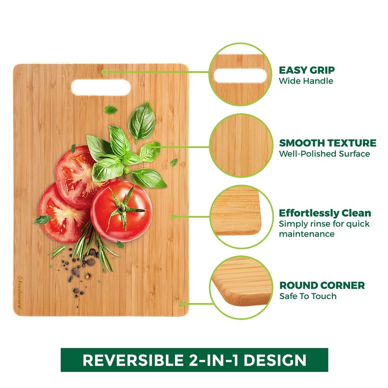 Bamboo Cutting Boards for Kitchen [Set of 3] Wood Cutting