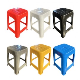 Korean-Made Heavy-Duty Square Plastic Utility Chair - Indoor/Outdoor Use for Office, Events, Convenience Stores, Food Stalls, Restaurants Square Utility Chair (Black) 2ea