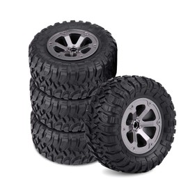 RiToEasysports 4-Piece RC Car Wheel and Tyre Set, Compatible with 1/16 RC Crawler Car Rc Tyres 1 10 Model Toy