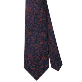 [COLORATA] Carolata 24 Types of Animal Patterns Necktie (100% Silk / Jacquard Woven), Animal Pattern, Animal Pattern, 57.1 x 3.3 inches (145 x 8.5 cm), Gift Present, navy & brown