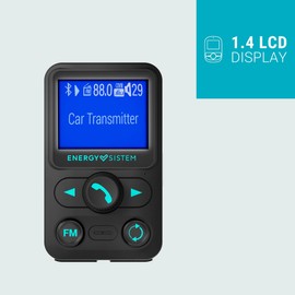 Energy Sistem Car Transmitter FM Xtra FM Transmitter for Listening to Music in Car, 1.4 Inch LCD, Bluetooth®, microSD, Folder Navigation, USB MP3, Voice Control) - Black