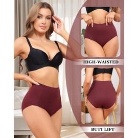 LEVAO Women Tummy Control Underwear, High Waisted Seamless Panties No Show Postpartum Briefs 4 Pack S-XXL