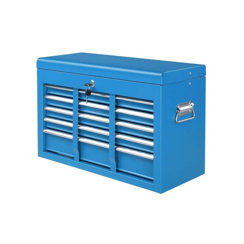 Blue 5-Drawer Lockable Steel Tool Chest Heavy Duty 330 Lbs