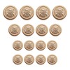 YFFSFDC Blazer Buttons 16-Piece Set Diameter 15mm/20mm/25mm Metal Buttons Replacement