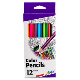 Pentel Arts Colored Pencils, Assorted Colors, Set of 12 (CB8-12)