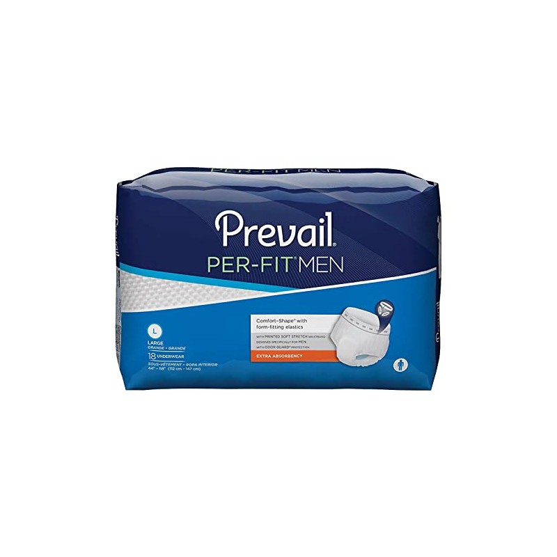 Prevail Per-Fit for Men, Extra Absorbency, Large, 72/Ct (Pfm-513)