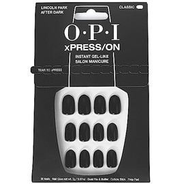 OPI OPI xPRESS/ON Lincoln Park After Dark | Dark Purple Short Round Press On Nails | With Nail Glue | Long Lasting, Reusable, Non-damaging