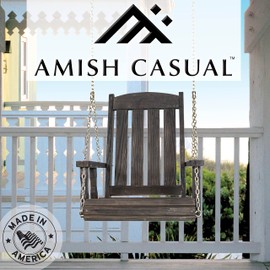 Amish Casual Heavy Duty Mission Pressure Treated Swing Chair (Semi-Solid Black Stain)