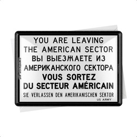 You Are Leaving US (Berlin) mini-sign/metal postcard
