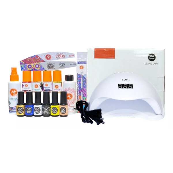 GC Nails Kit Basico Gel 1 Paso Semipermanente + Lampara