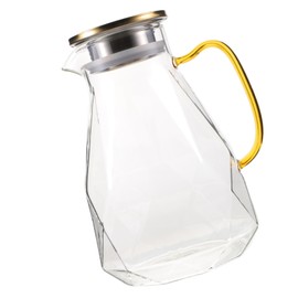 Ciieeo Glass Beverage Serving Pitcher with Lid Elegant Iced for Home Restaurant and Hotel Use Low Temperature Resistant Easy to Clean Water Kettle