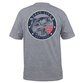 Salt Life Striper Glory Short Sleeve Tee, Athletic Heather, Small