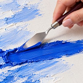 5pcs Art Oil Painting Scraper Paint Scraper Wooden Handle Palette Knife Set for Gouache Oil Painting Learners