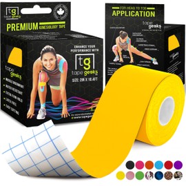 TapeGeeks Kinesiology Tape Physio Tape Bandage Tape Kinesiology Tape Roll Kinesiology Tape for Face Medical Tape for Skin Dynamic Tape