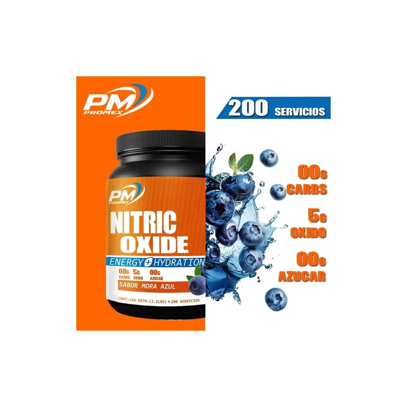 Óxido Nítrico Pre Entreno Promex 1kg 200 Servicios Sabores