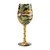 Enesco Designs by Lolita Camo Artisan Wine Glass, 1 Count