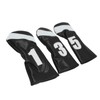 3PCS Golf Club Head Cover PU Leather Waterproof Protective Golf