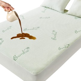 LVYSHOW Waterproof Mattress Protector California King Size, 1 Pack Bamboo Viscose Cooling and Breathable Mattress Pad Cover with Deep Pocket Fitted 6-18 Inches Depths