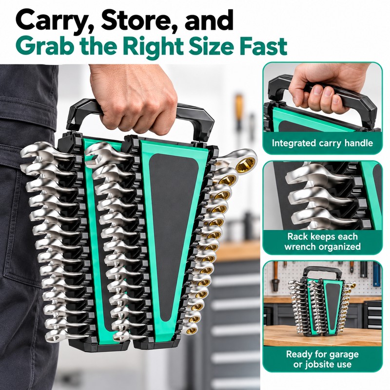 Ratcheting Combination Wrench Set for Auto & Home Repairs –