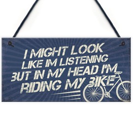 RED OCEAN BIKER Biking Gifts For Men Dad Grandad Son Cyclist Lover Novelty Garage Man Cave Sign