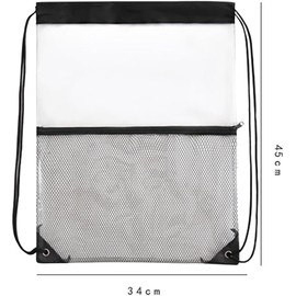 Fuugui Backpack, Pool Bag, Transparent Zippered Mesh Storage Bag, Gym Bag, Sports Pack, Large Capacity, Lightweight, Beach Backpack, Waterproof, Gym Sack, Plastic Bag, Stylish, Beach Bag, Pool Bag,